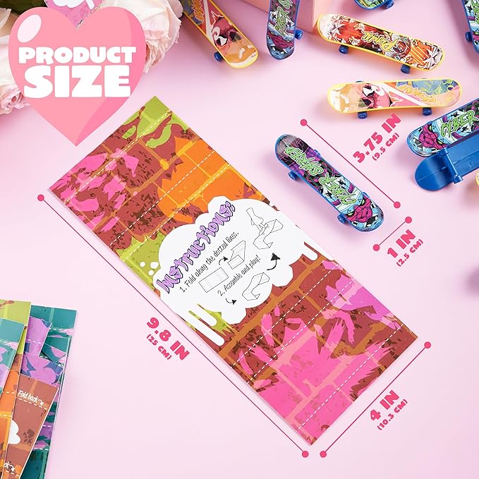 JOYIN 28 Pcs Valentines Day Finger Skateboards with Cards for Kids, Valentine Party Favor, Greeting Cards, Classroom Exchange Prizes, Holiday Reward Gifts, Finger Skateboard Toys