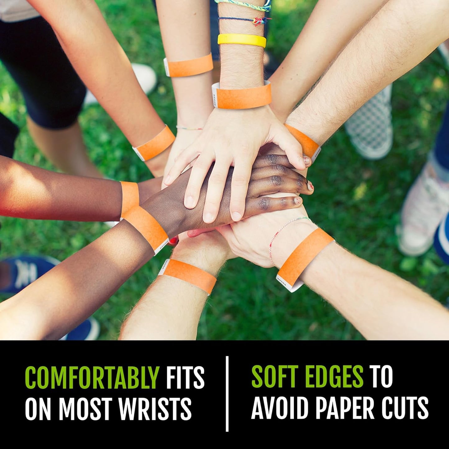 1,200 WristCo Neon Orange Tyvek Wristbands for Events - Tamper-Proof Design & Fluorescent Color Prevent Reuse Premium-Grade Bracelets for Hospital & Medical ID, Party & VIP Identification