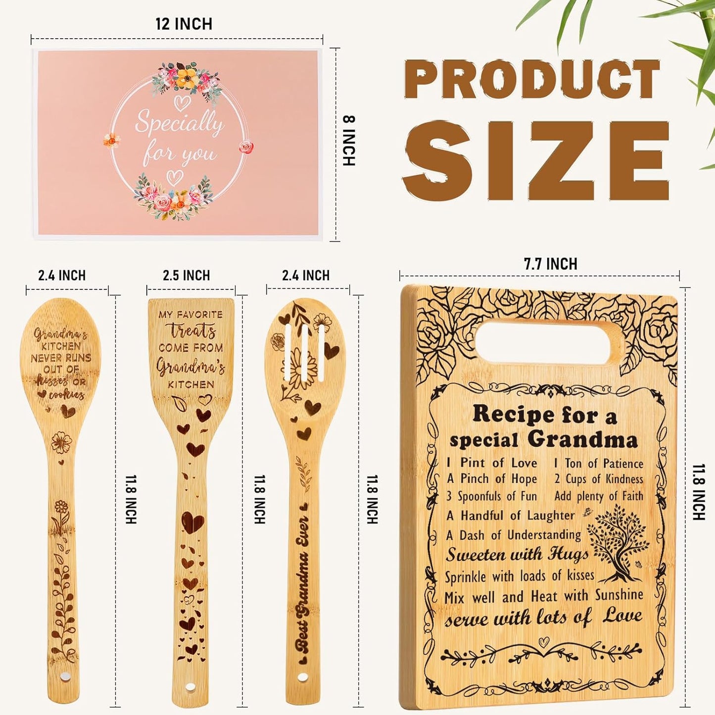Grandma Gifts from Grandkids, Grandma Birthday Gifts Cutting Board Set Gift, Best Grandma Ever Gifts Great Grandma Christmas Gifts for Nana Gigi Mimi, Mothers Day Gifts Thank You Gifts for Grandma