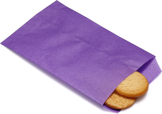 Quotidian Lavender Purple Flat Medium Greaseproof Paper Bags 4" x 6" (10 x 15.2cm) Pack of 100 - Treat Chocolate Soap Invitation Party Favor