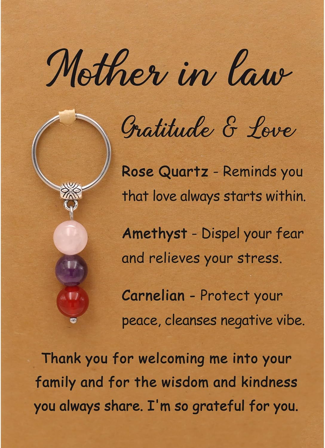 PRCOLUX Natural Healing Crystal Keychain Gifts for Women, Best Friend, Mom, Aunt, Wife Birthday Christmas Graduation Gifts