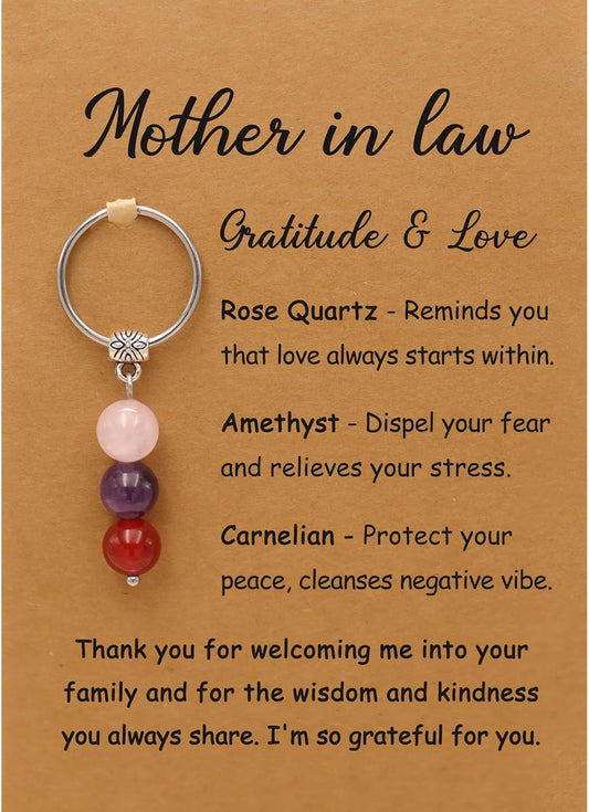 PRCOLUX Natural Healing Crystal Keychain Gifts for Women, Best Friend, Mom, Aunt, Wife Birthday Christmas Graduation Gifts