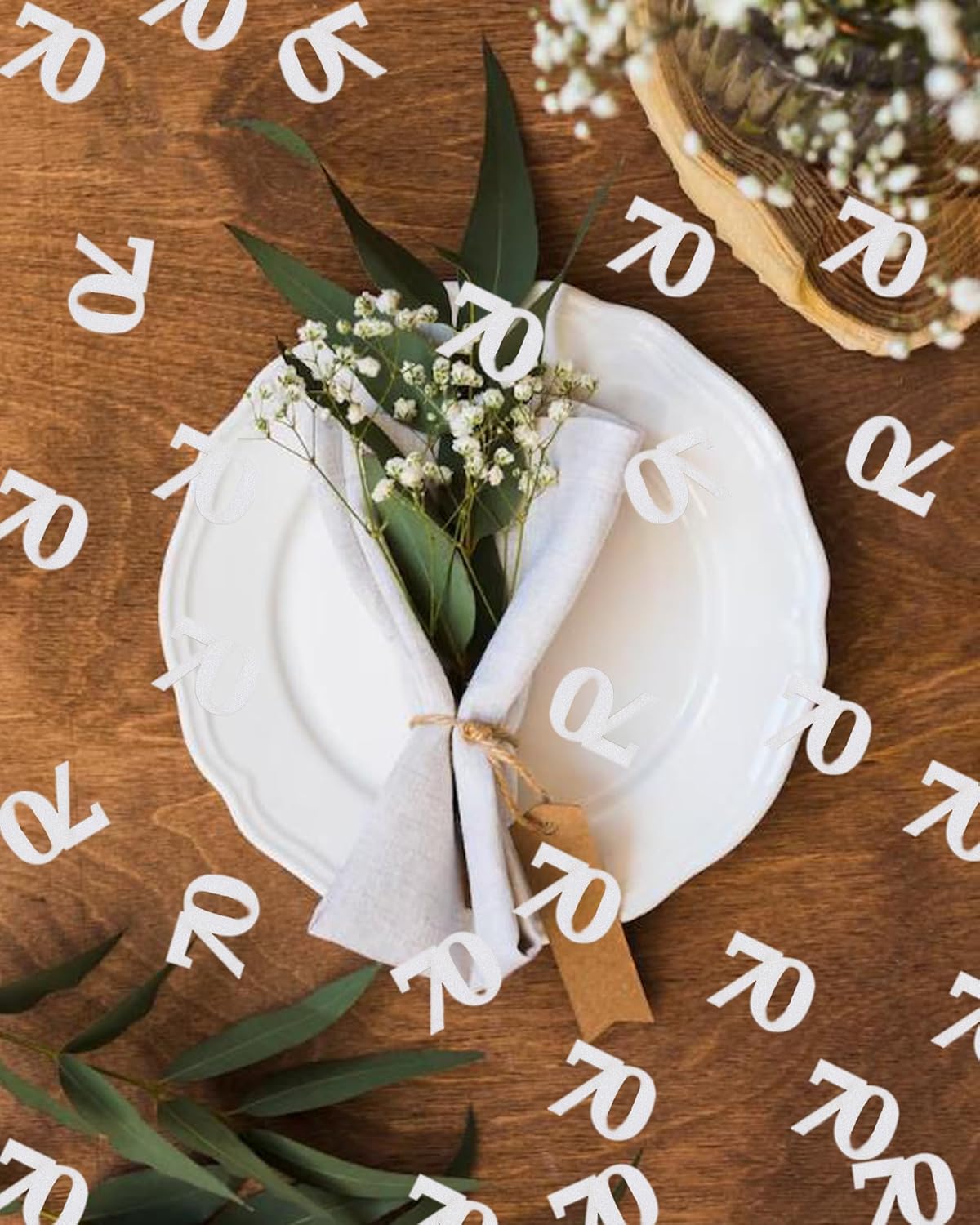 Number 70 Confetti Birthday Decorations - Silver Glitter 70th birthday Confetti Table Scatters Decorations Supplies for Birthday Anniversary Party