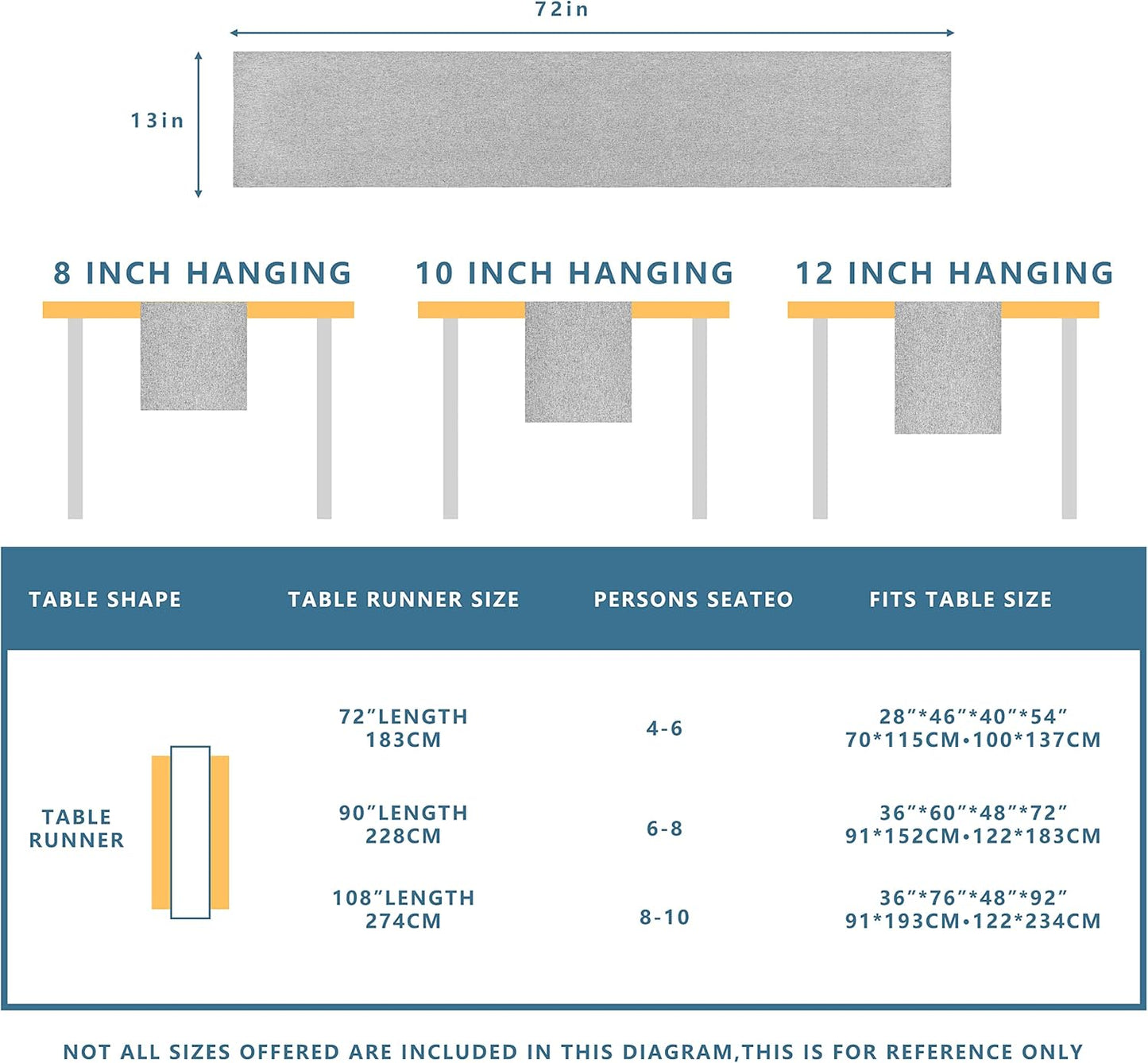 Table Runner 13 x 72 Inches Long, Cotton Linen Farmhouse Style Grey Table Linen for Kitchen Dining Coffee Table Parties Wedding Home Decor (Modern-Grey, 13” x 72”)