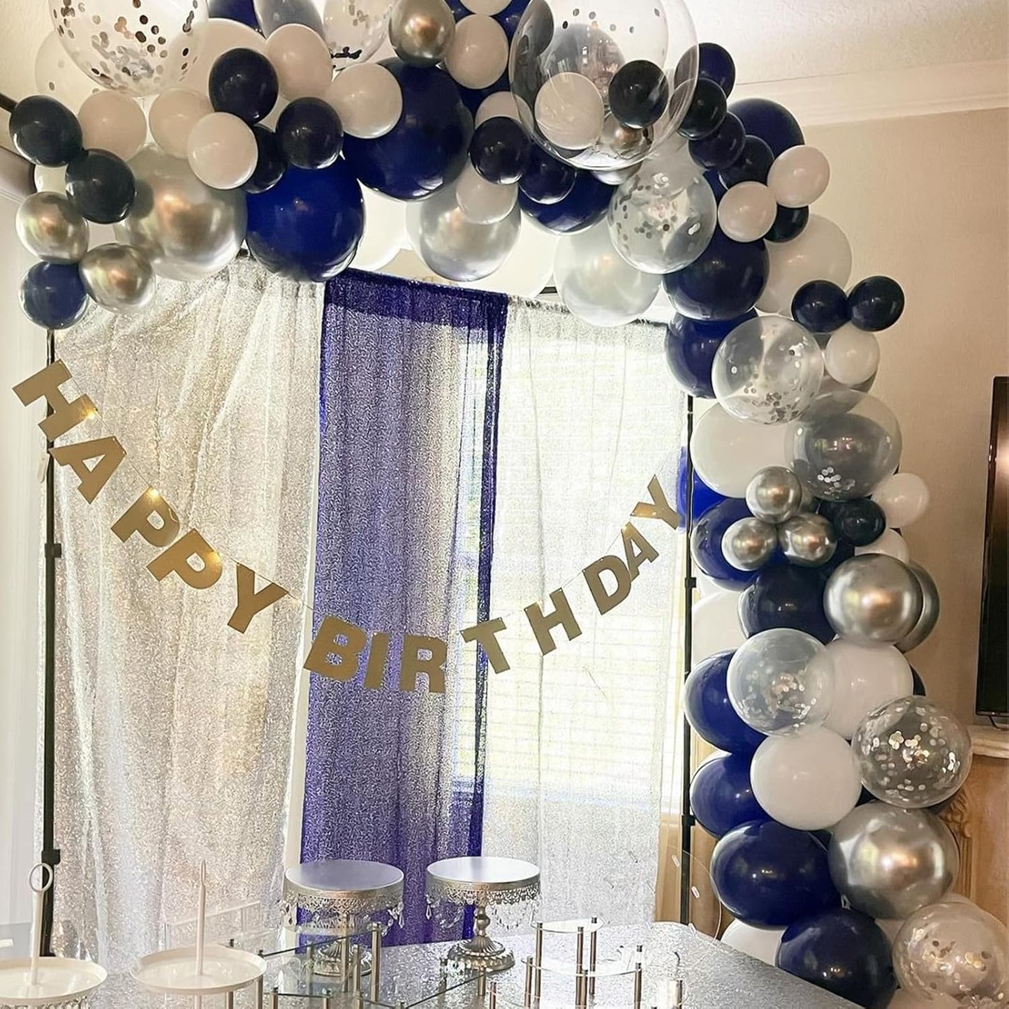 100 Pack 12 inch Navy Blue Latex Balloons - Round Dark Blue Balloons for Birthday Party, Graduation, Wedding, Anniversary, Baby Shower Decorations