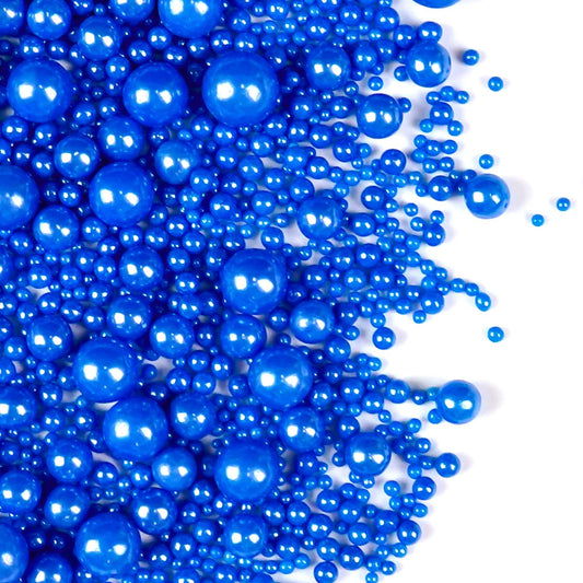 Deep Blue Pearl Sugar Sprinkles, Edible Candy Pearls, 150g/5.29oz, Blue Sprinkles for Cake Decorating, Baking Cake Decorations, Cupcakes, Foodgrade Toppers, Wedding Party Chirstmas Supplies