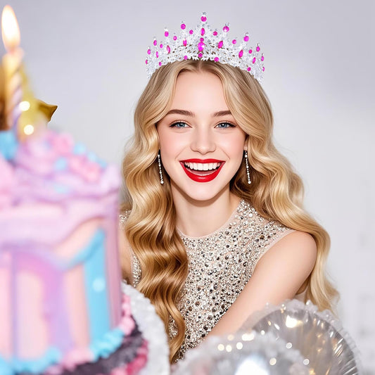Kamirola Crystal Crowns and Tiaras Headband for Girl or Women Birthday Party Wedding Prom Bridal Halloween Christmas （TR19）