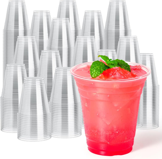 JOLLY CHEF 12 oz Clear Plastic Cups, 1000 Pack Disposable Clear Drinking Cups, Cold Party Drinking Cups for Ice Coffee, Picnics, Ceremonies, BBQ, Wedding, Birthday, Party, Thanksgiving