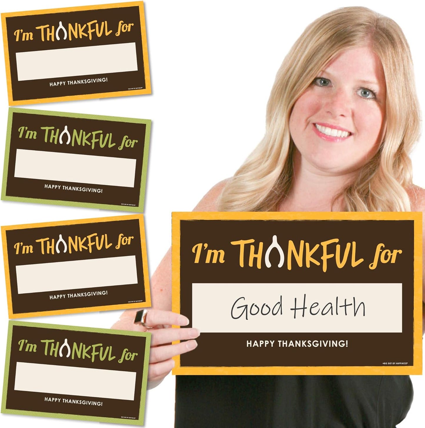 Big Dot of Happiness I'm Thankful for - Thanksgiving Photo Booth Props Kit - 20 Piece
