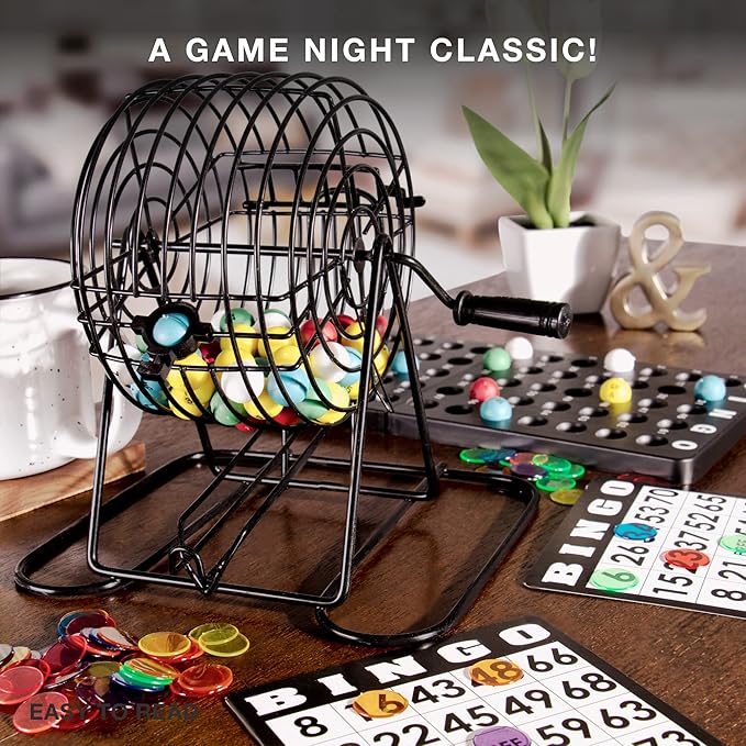 Royal Bingo Supplies Deluxe Bingo Game Set – 50 Reusable Cards, 300 Chips & 75 Jumbo Balls – Ideal for Parties, Classrooms, Senior Centers & Group Game Nights