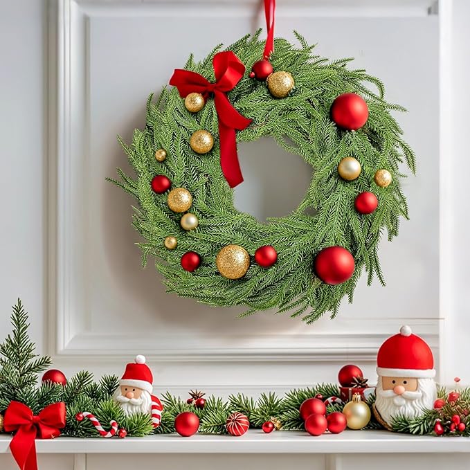 Norfolk Pine Garland Christmas Garland Set - 6FT Realistic Artificial Cedar Garland Christmas Greenery for Mantle, Staircase, Indoor/Outdoor Holiday Decor Lush Evergreen (1, 6 FT)