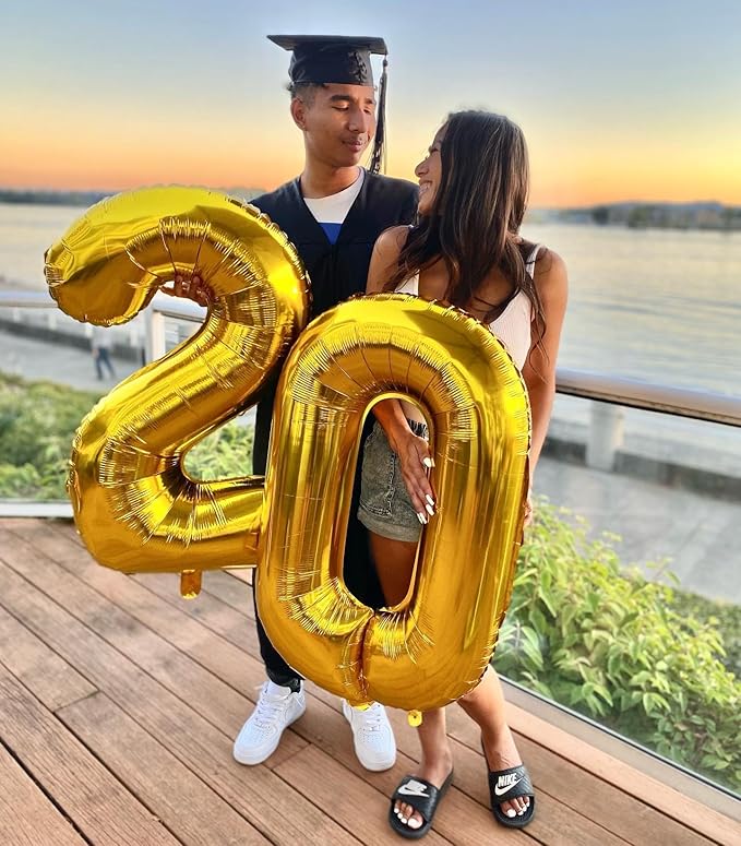 Gold Number 12 Balloon 40 inch, 12 Number Balloons, 12th Gold Birthday Decorations, 12 Year Old Girls Boys Golden Party Supplies
