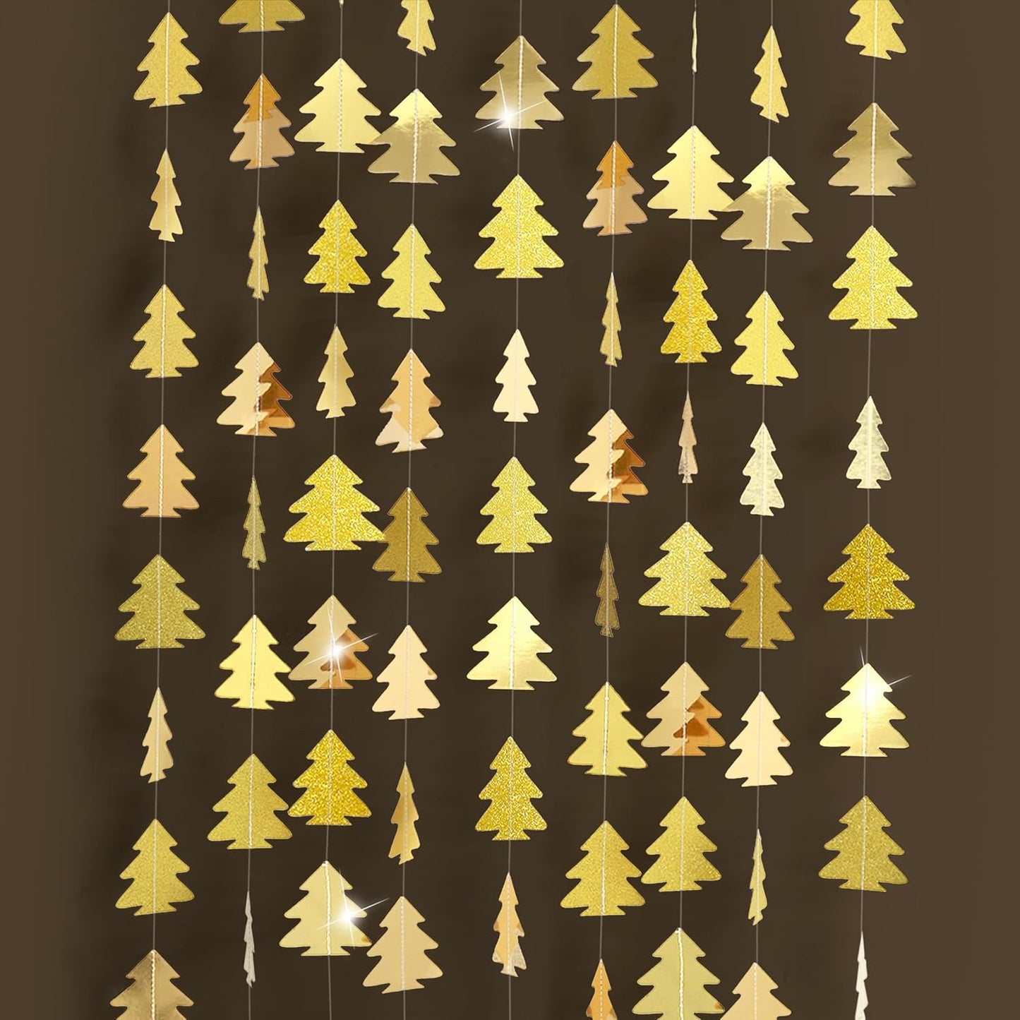 Cheerland Gold Tree Decoration Garland for Woodland & Christmas Tree Golden Decorations Hanging Streamer for Xmas Parties New Year Baby Showers Birthdays & Holiday Backdrops