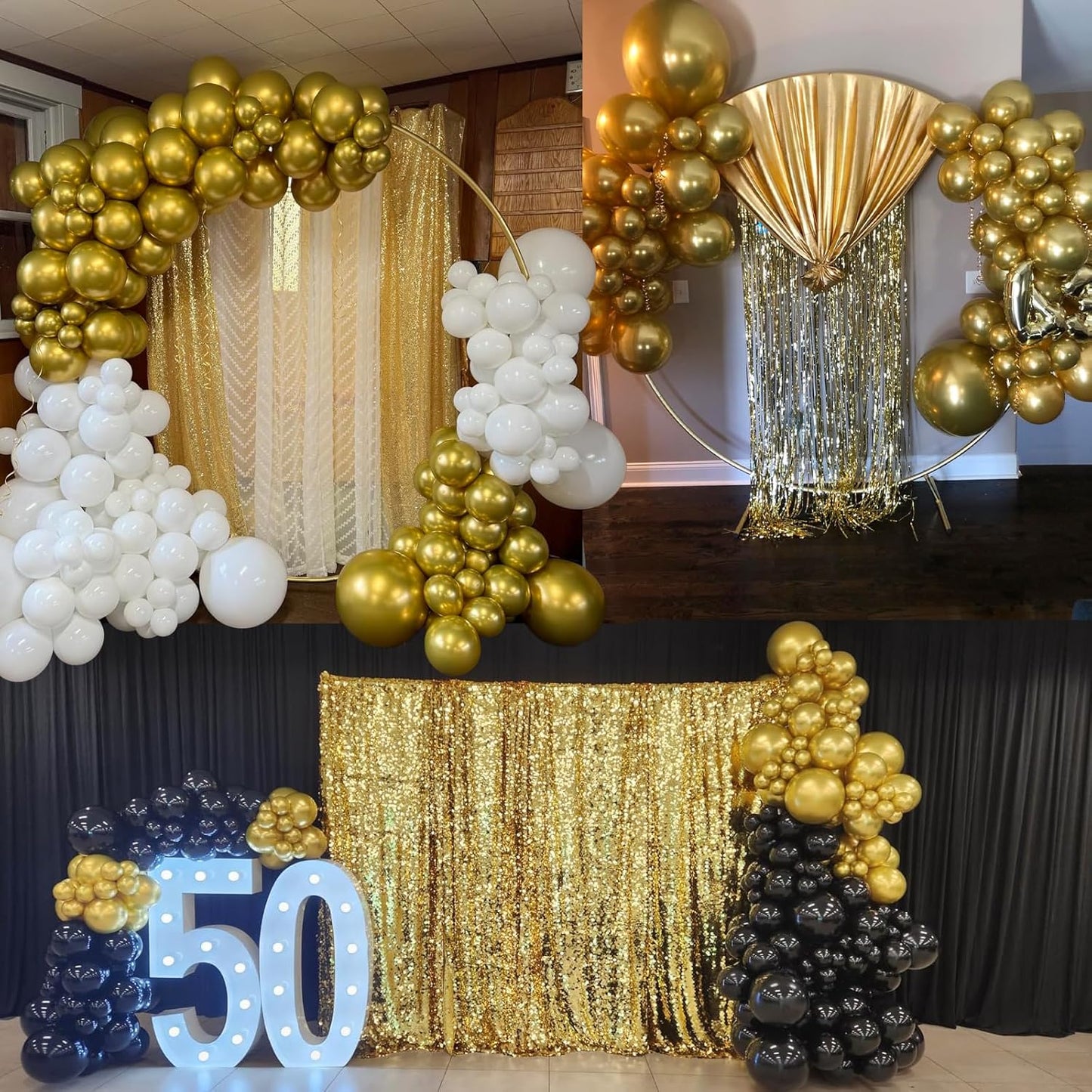 104pcs Metallic Gold Balloons - 18/12/10/5 Inch Chrome Gold Latex Balloons Garland Arch Different Sizes Pack for Birthday, Wedding, New Year's Eve Party Decorations
