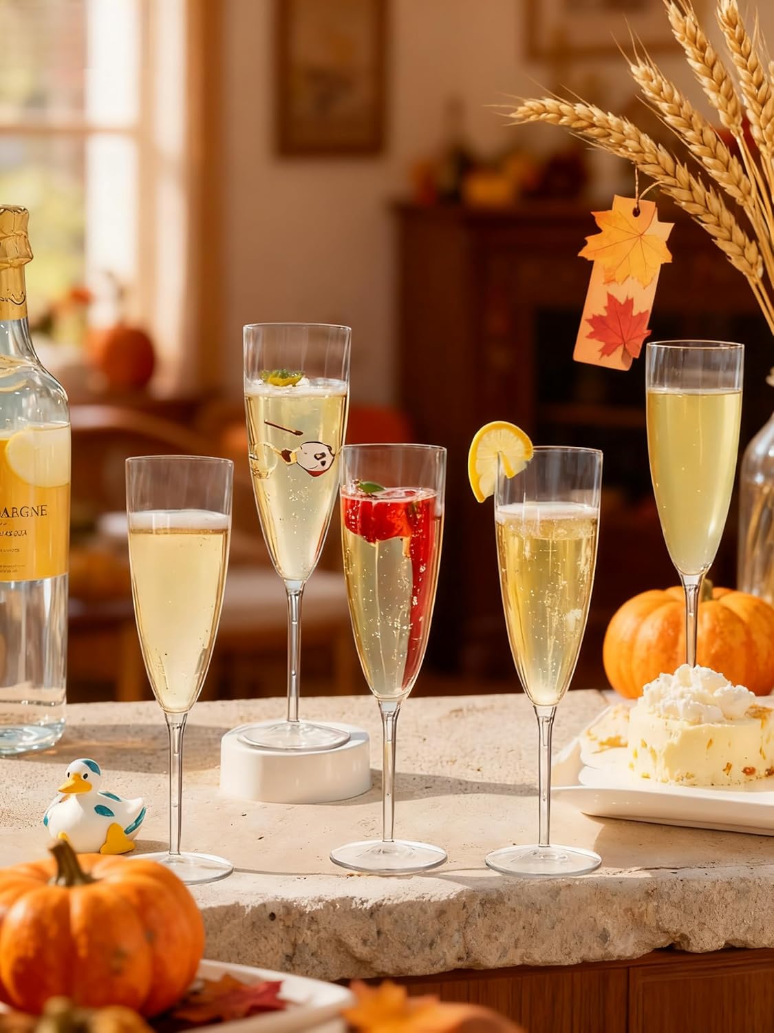 WDF 36PCS Clear Champagne Flutes Plastic - 6 OZ Clear Disposable Champagne Flutes Party Supplies for Wedding/Birthday/Parties