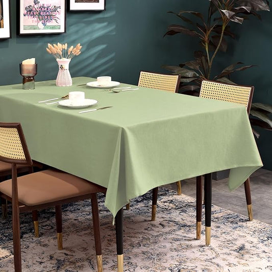 BALCONY & FALCON Rectangle Table Cloth – Waterproof, Wrinkle-Resistant & Dust-Proof Farmhouse Tablecloth for Dining, Kitchen, Party Decorations, Baby Shower, Spring Gatherings (Sage Green, 55" x 71")