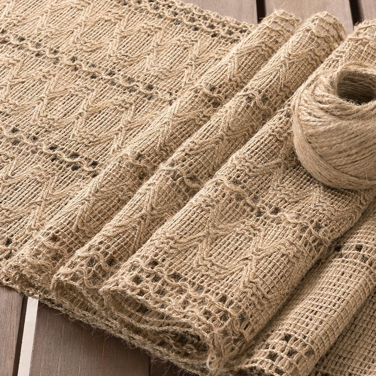 Socomi Boho Table Runner Fall Thanksgiving Farmhouse Burlap Jute Bamboo Rustic Dining Kitchen Centerpiece Decor Small Macrame Woven Coffee Table Runner for Dresser Scarf Home Decor 12x36 inch