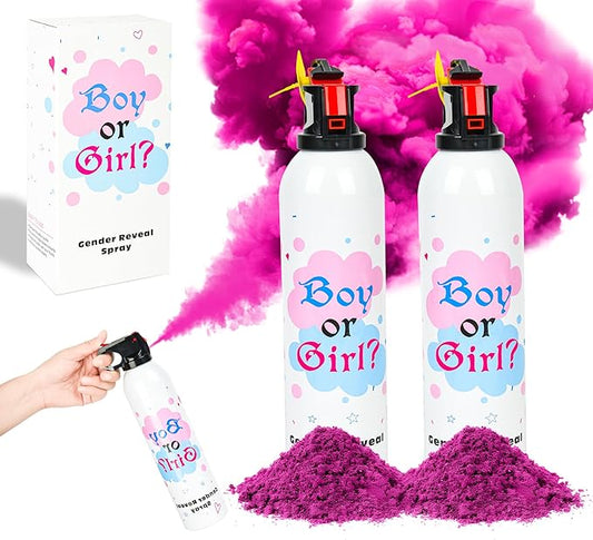 Baby Gender Reveal Fire Extinguisher; Colorful Smoke Powder Spray; 100% Safe and Eco-Friendly Gender Reveal Party Idea (300g pink 2pcs)