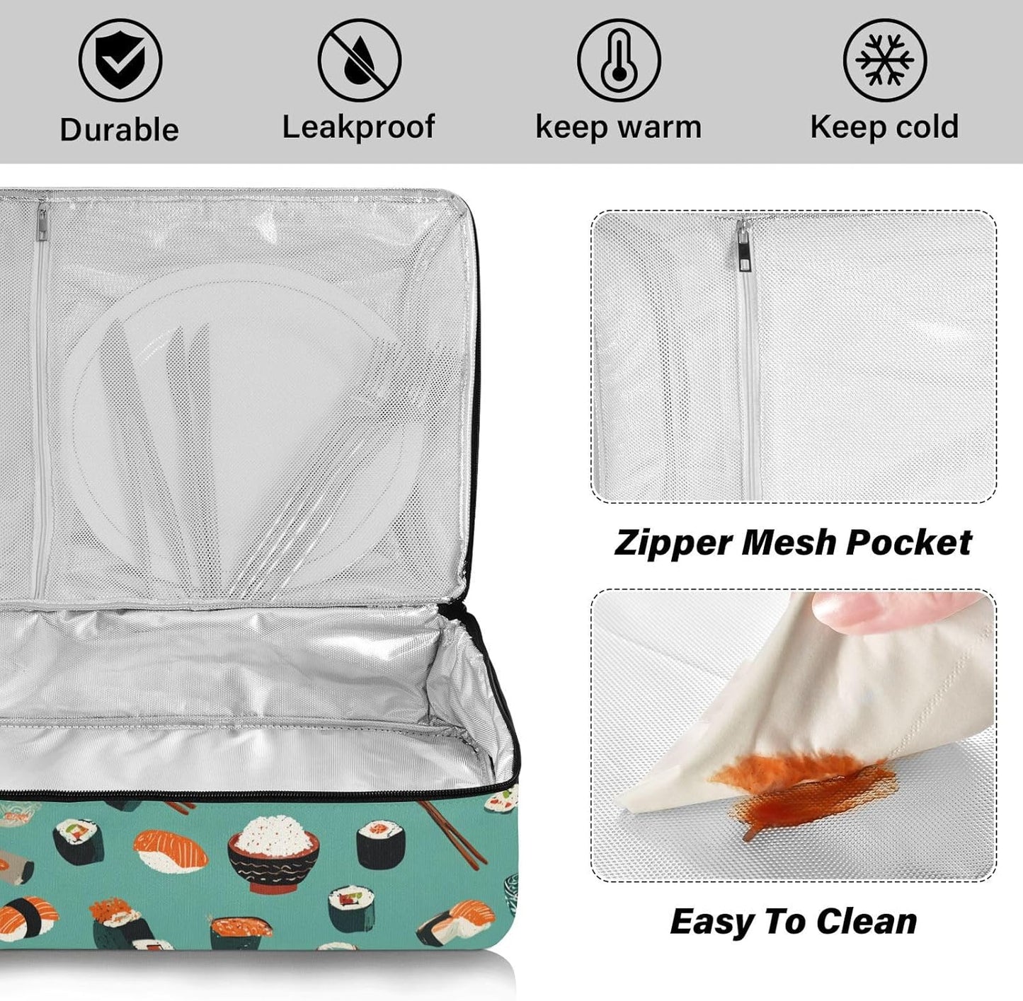 Casserole Carriers for Hot or Cold Food Reusable Casserole Dish Carrier Insulated Thermal Large Capacity Durable Perfect for Party Camping Family Gatherings Yellow Fish