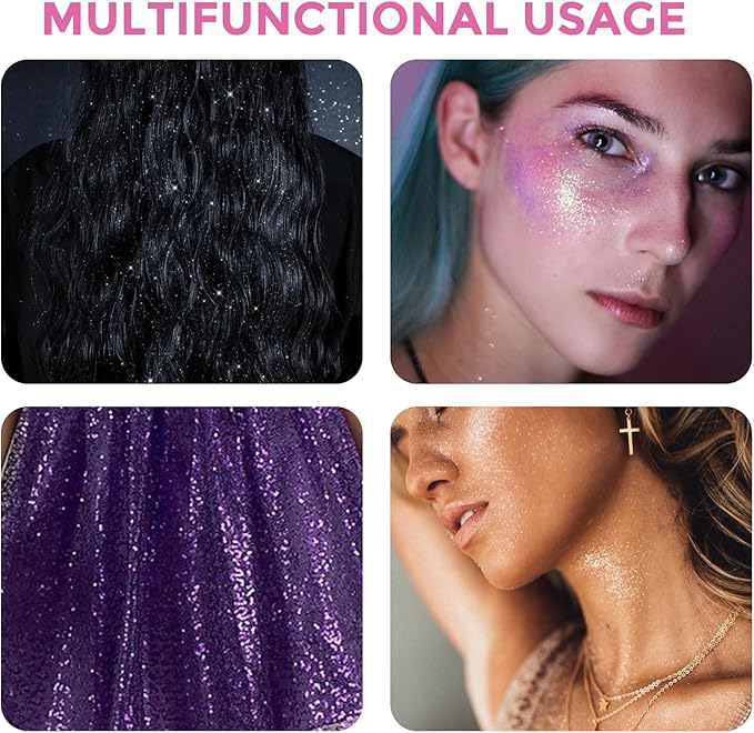 SOVONCARE Hair and Body Glitter Spray Instantly, Face Glitter Hairspray Body Shimmer Powder add Sparkly Shimmery Glow for Women Hair, Skin, Clothing Quick Drying, Non-Sticky 4.7 oz Pink