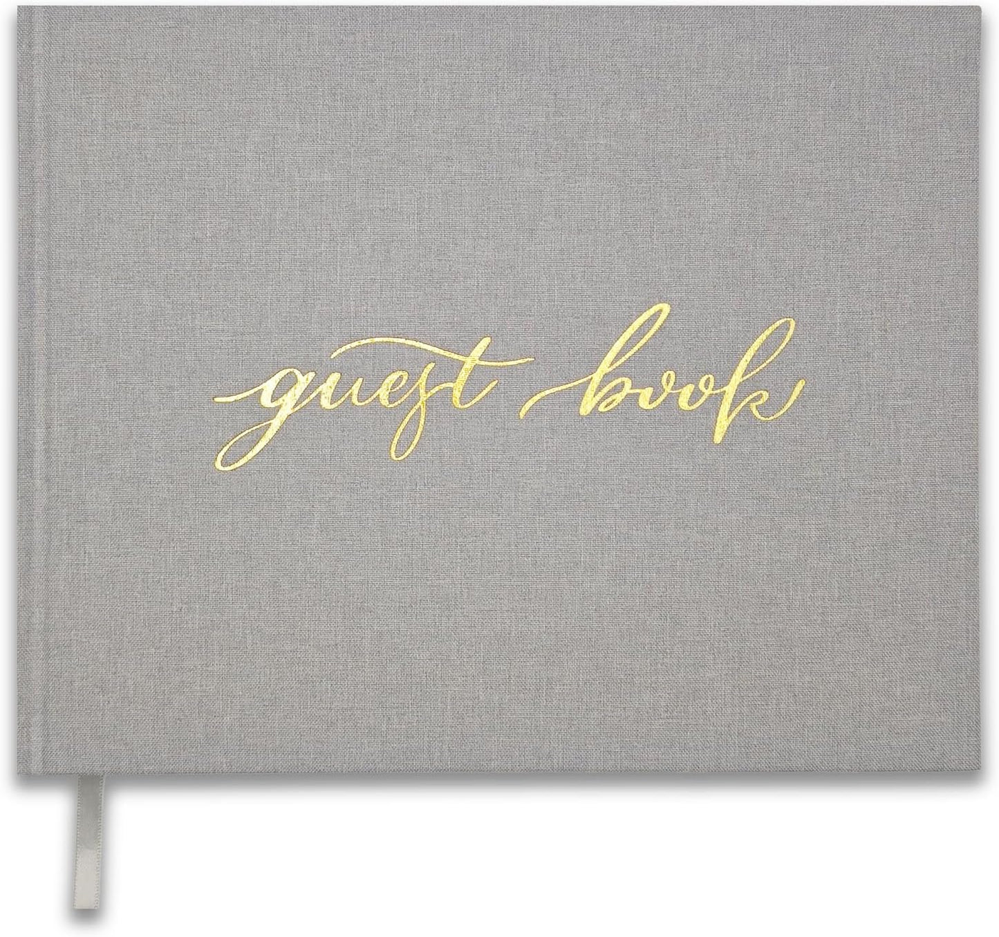 Personalized Wedding Guest Book-for Wedding Reception and Various Celebrations Including Birthday Parties, Anniversaries, Baby Showers-100 Blank Pages for Guest Signatures and Photo Displays (Gray)