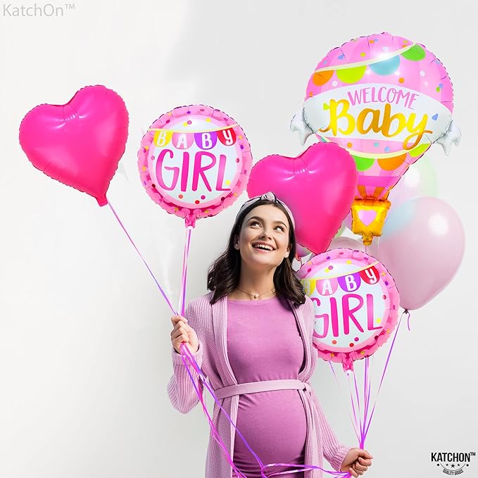 KatchOn, Its A Girl Balloon Set - Pack of 5 | Welcome Baby Girl Balloons, Gender Reveal Decorations for Girl | Welcome Home Baby Girl Balloons for Baby Shower Decorations