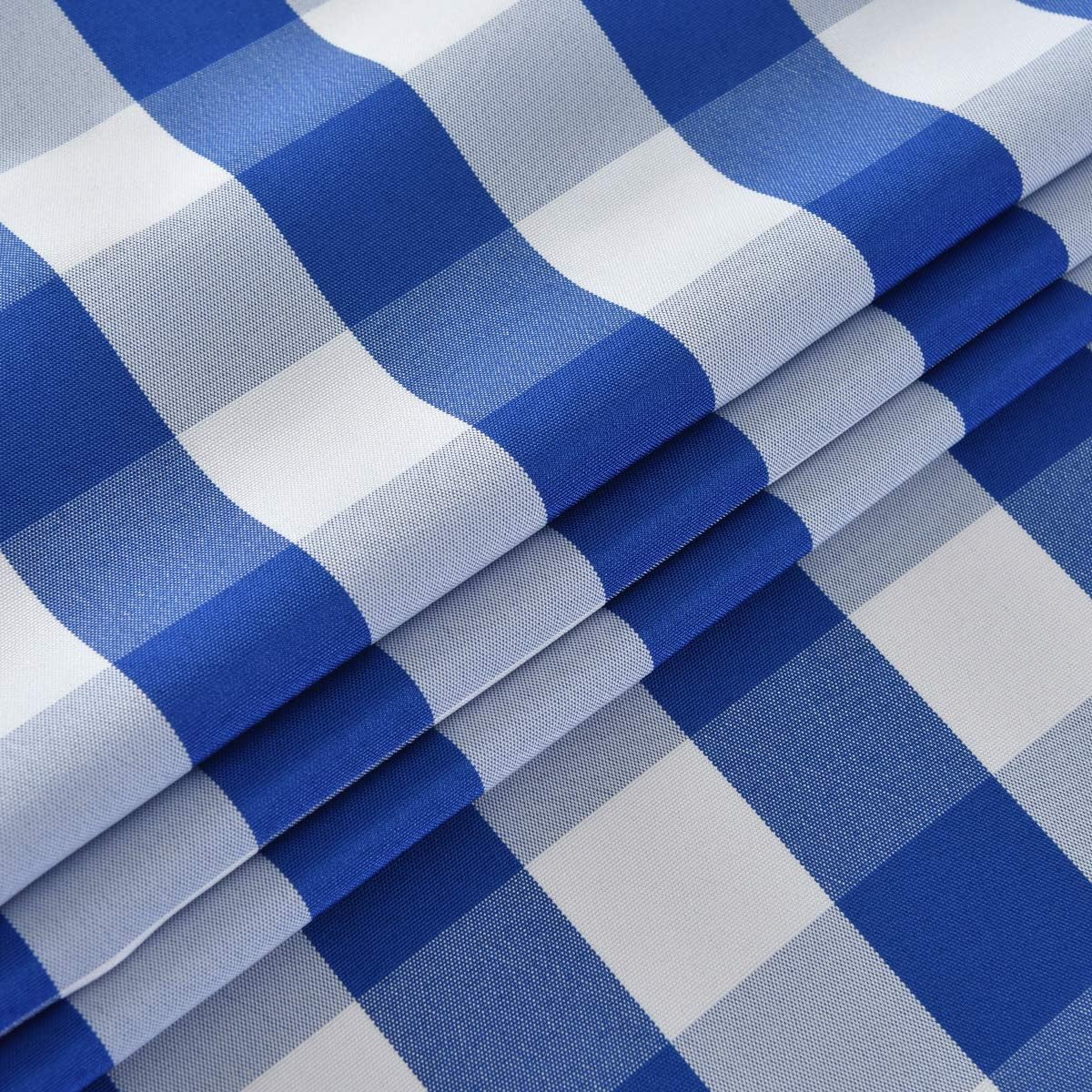 maxmill Square Checkered Tablecloth Water Resistance Antiwrinkle Spillproof Heavy Weight Gingham Table Cloth Buffalo Plaid for Buffet Banquet Parties Event Holiday Dinner 70 x 70 Inch Blue and White
