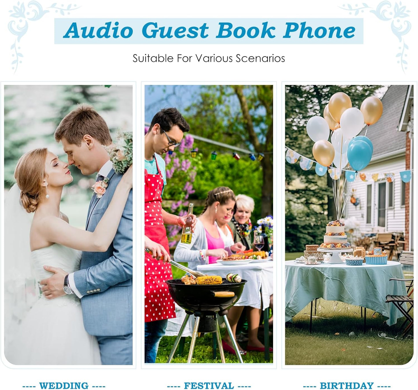 Audio Guest Book Wedding Phone (Black)