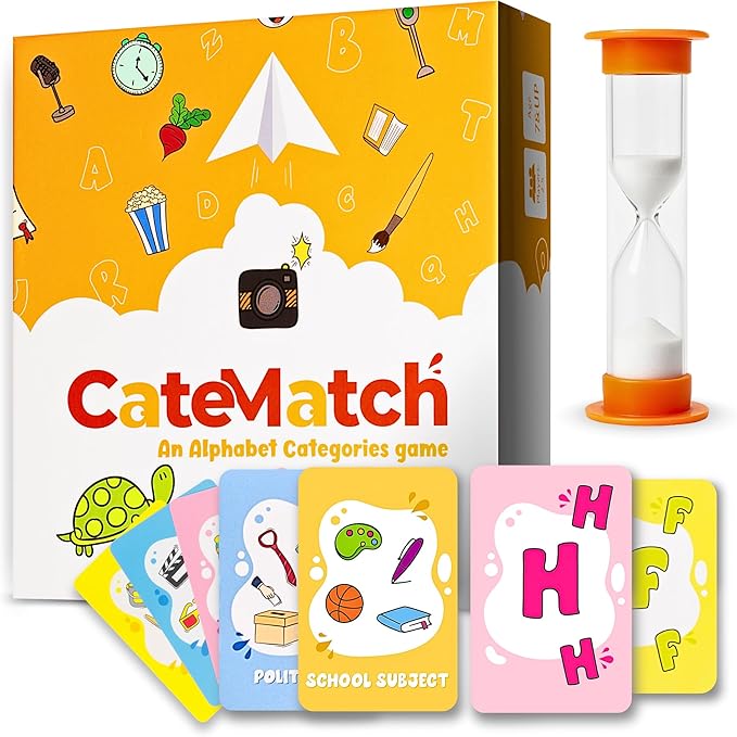 Catematch! Card Game - Categories Matching Game for Children & Adults – Original and Fun Party Game Ideal for Family Game Night, Traveling – Easy Gameplay for All Ages – Includes Hourglass Timer