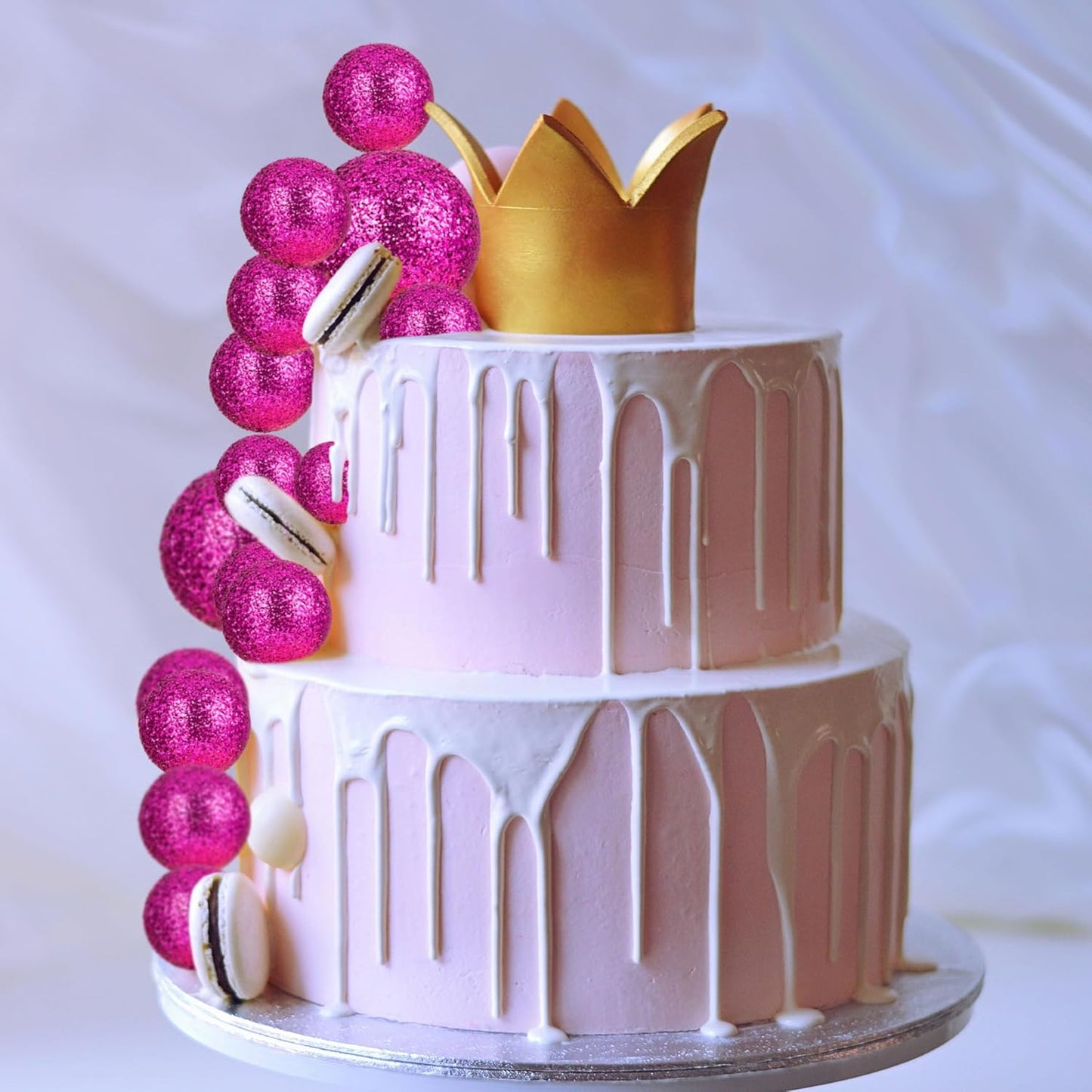 30Pcs Glitter Balls Cake Topper DIY Cake Insert Toppers Ball Cake Picks Cupcake Topper for Birthday Party Baby Shower Wedding Cake Decoration Deep Purple