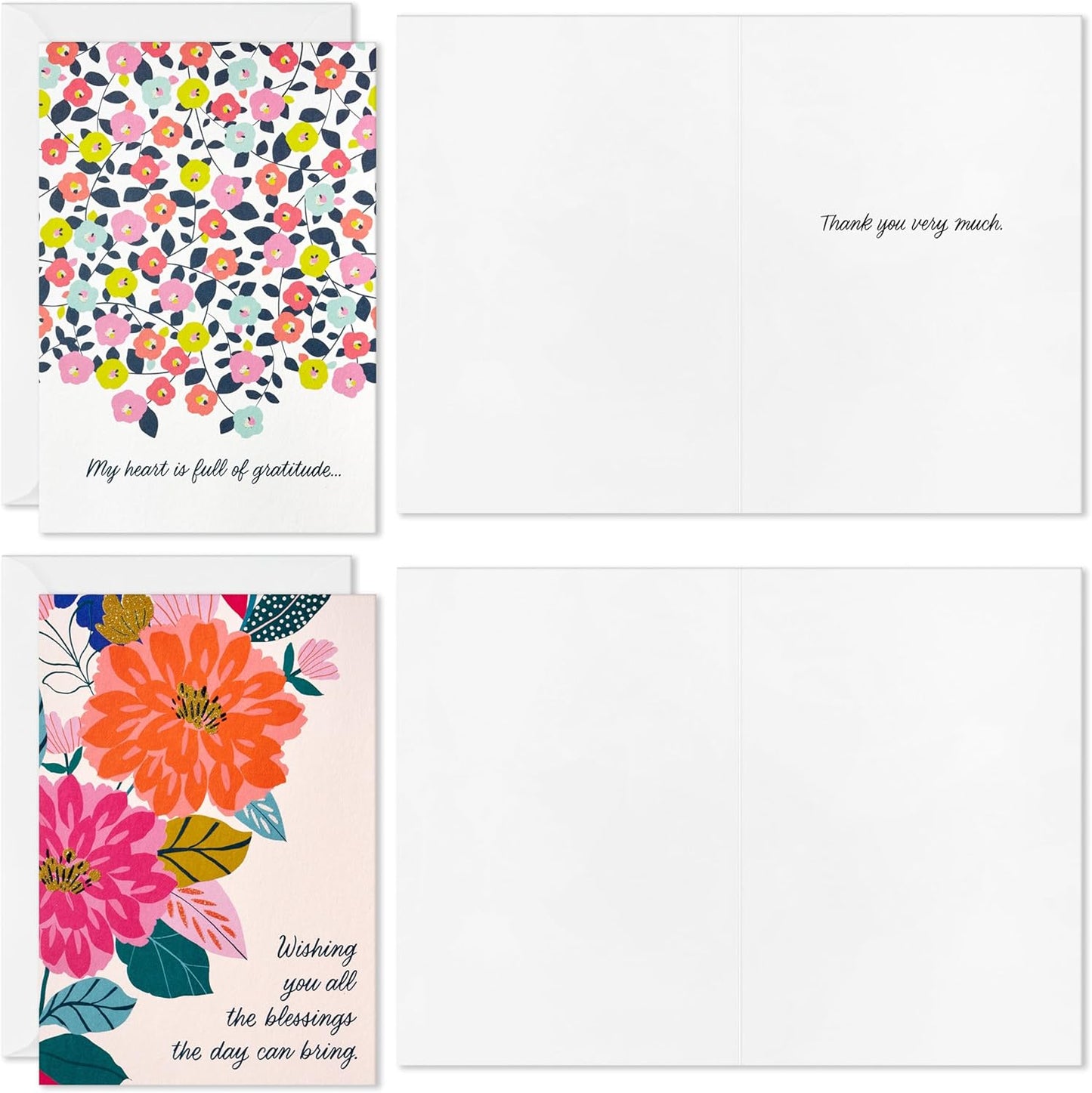 Hallmark Religious Spring Flowers and Butterflies Card Assortment (16 Cards with Envelopes) for Thank You, Congrats, Birthday