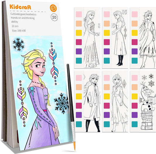 Paint with Water Coloring Books for Kids, Pocket Mess Free Watercolor Painting Kit, Water Color Paint Set Arts and Crafts Gift for Girls Ages 4 5 6 7 8+, Travel Activity Toy - Princess
