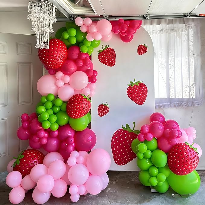 Pink and Green Balloons, 12 Inch Hot Pink Sage Green Balloons for Woodland Safari Baby Shower Wedding Tropical Hawaiian Summer Birthday Party Decorations