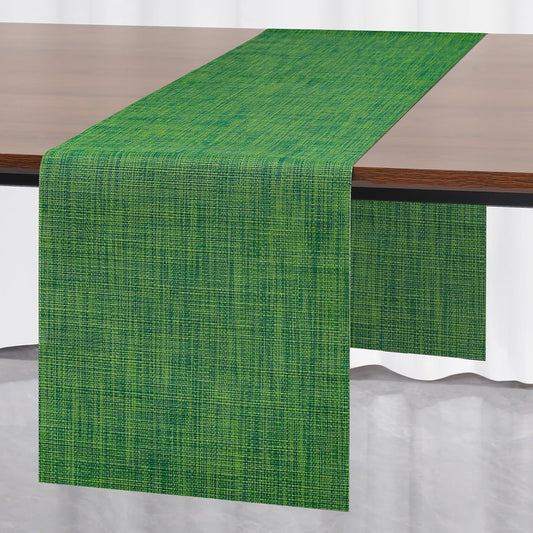 Myir JUN Table Runner, Vinyl Table Runner Indoor 55 Inch Long Arbitrarily Cropped Runner for Table Heatproof for Home Party (Dark Green, 15 x 55 inch)