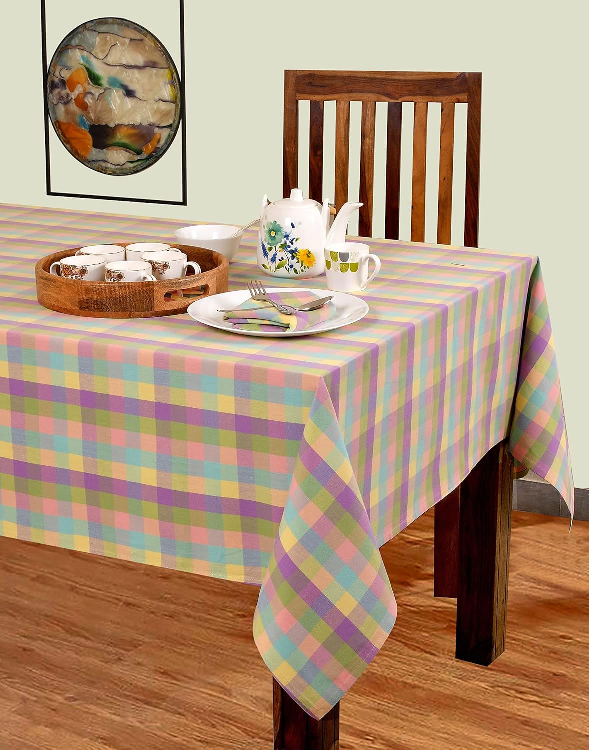 Urban Villa Easter Tablecloth Buffalo Check Table Cloth Tabletop Cover Kitchen Dining Tablecloth 100% Cotton Great Parties Wedding Holiday Dinner Easter Rectangle 60X84 Inches 6-8 Seats Table Cloth