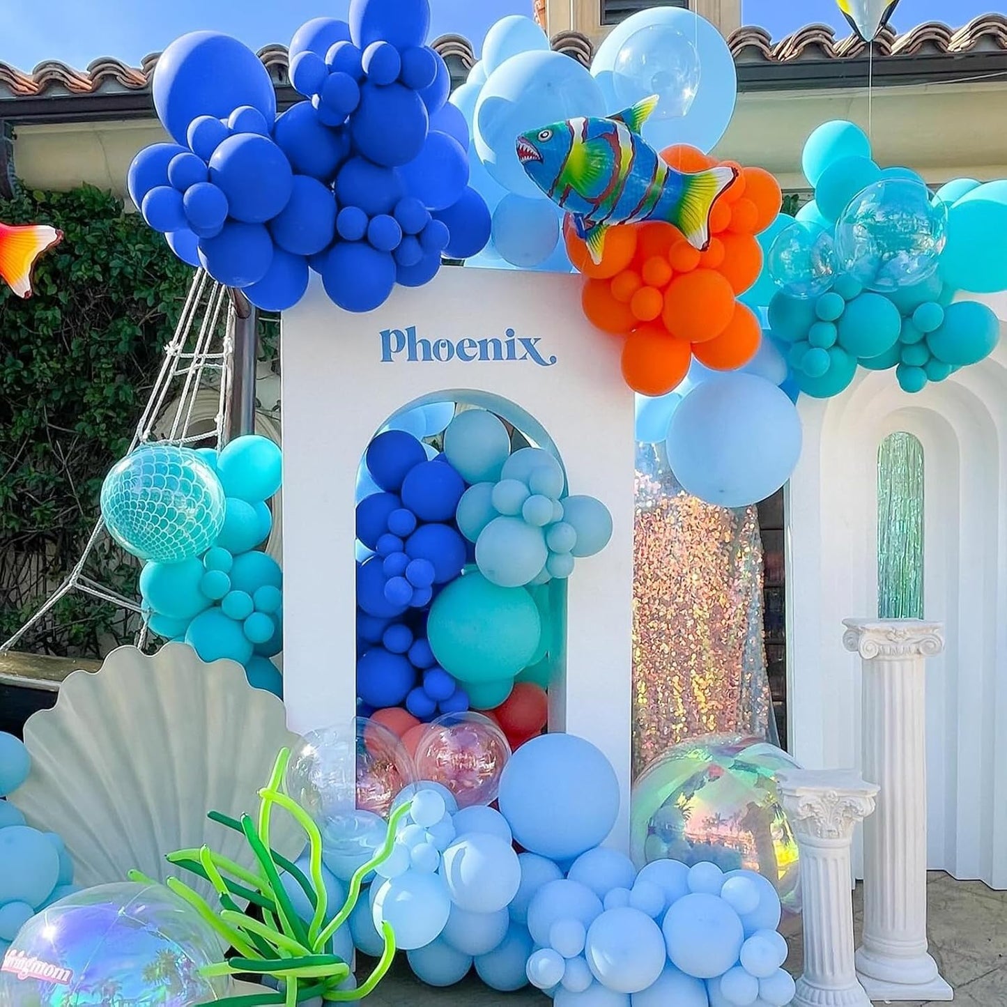 Sky Blue Balloons - 12 inch 100pcs Latex - Round Blue Birthday Balloons with 2 Ribbons for Birthday Party, Wedding, Anniversary, Baby Shower Decorations