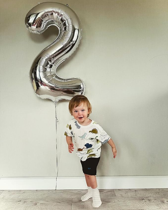 Silver Number 12 Balloon 40 inch, 12 Number Balloons, 12th Silver Birthday Decorations for Girls Boys Kids, 12 Year Old Silver Party Supplies