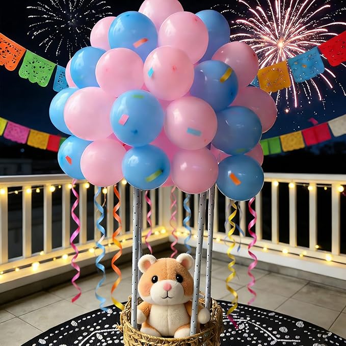 Gender Reveal Balloons, 100 Pcs 12 Inch Pink and Blue Balloons for Gender Reveal, Baby Shower, Birthday, Bridal Shower, Wedding Party Decorations and Supplies