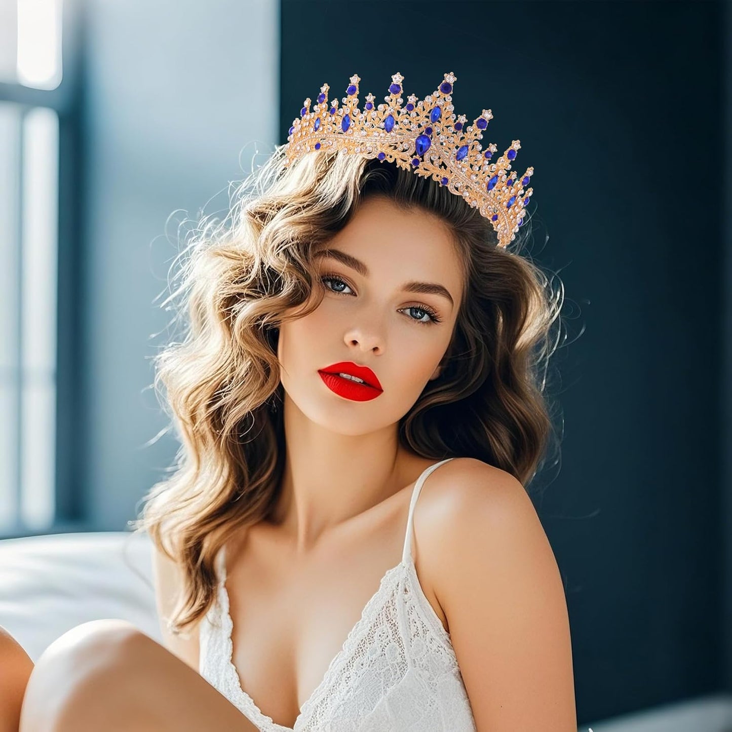 Kamirola Crystal Crowns and Tiaras Headband for Girl or Women Birthday Party Wedding Prom Bridal Halloween Christmas （TR19）