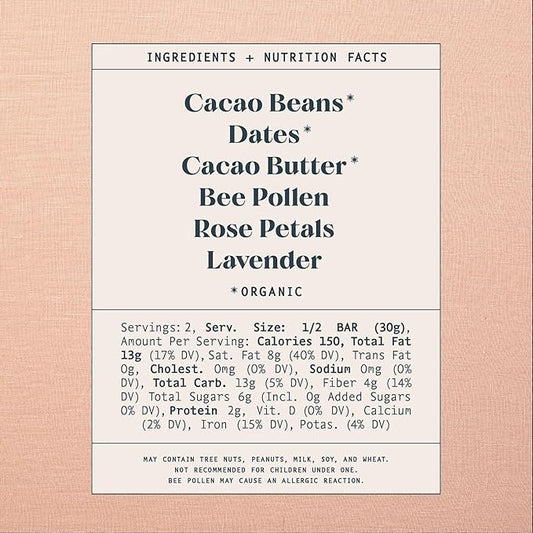 Spring & Mulberry Lavender Rose Date-Sweetened Chocolate Bar, 2.1oz