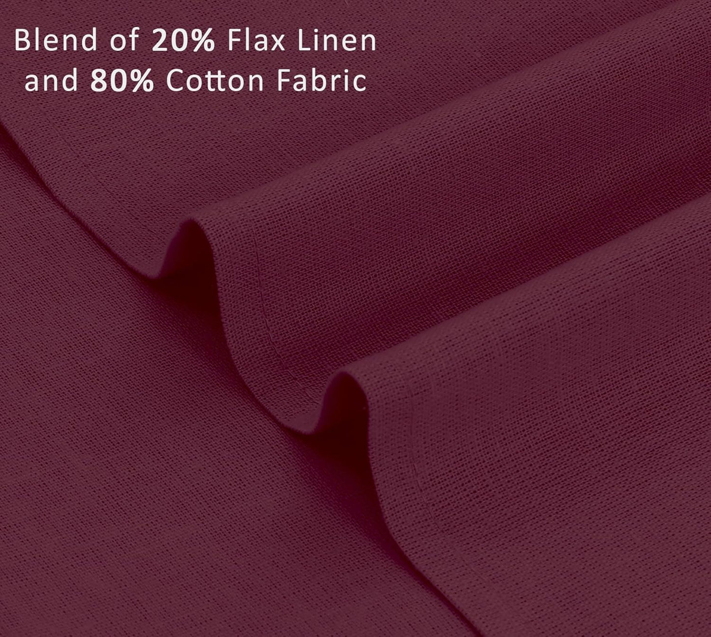 Ruvanti Linen Napkins Set of 12, 18x18 Cloth Napkins, Cotton Linen Blend Napkins Cloth Washable, Soft, Reusable Dinner Napkins for Wedding, Parties, Christmas, Thanksgiving, Everyday Use - Burgundy