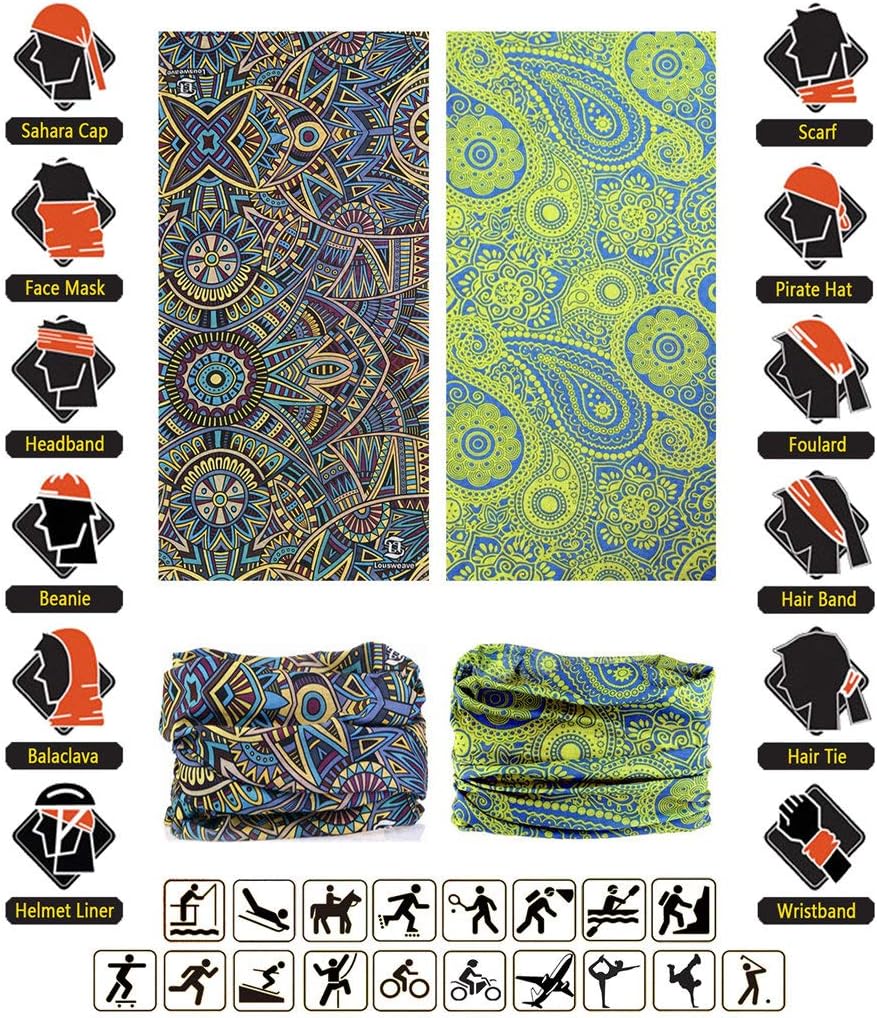 Headband Neck Gaiter Head Wrap Headwear Face Mask Magic Scarf Bandana for Men and Women