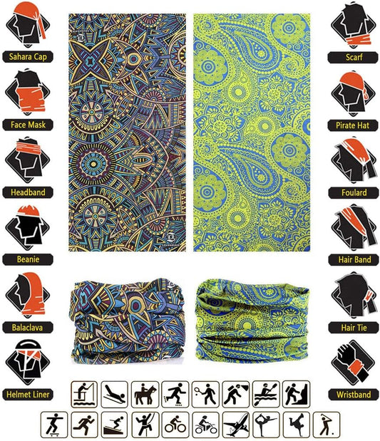 Headband Neck Gaiter Head Wrap Headwear Face Mask Magic Scarf Bandana for Men and Women