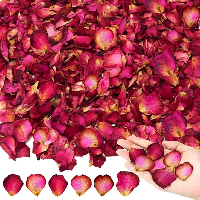 Dried Red Rose Petals - 90g (3.2oz) for Soap Making, Bath, Spa, Wedding Decor & Crafts