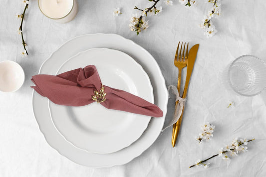ANA Cloth Napkins Set of 12 (17.5x17.5) inch 100% Cotton Dinner Napkin Washable Hotel Quality Reusable Kitchen & Table Linen for Fall Thanksgiving Family Dinners Weddings & Everyday Use - Blush