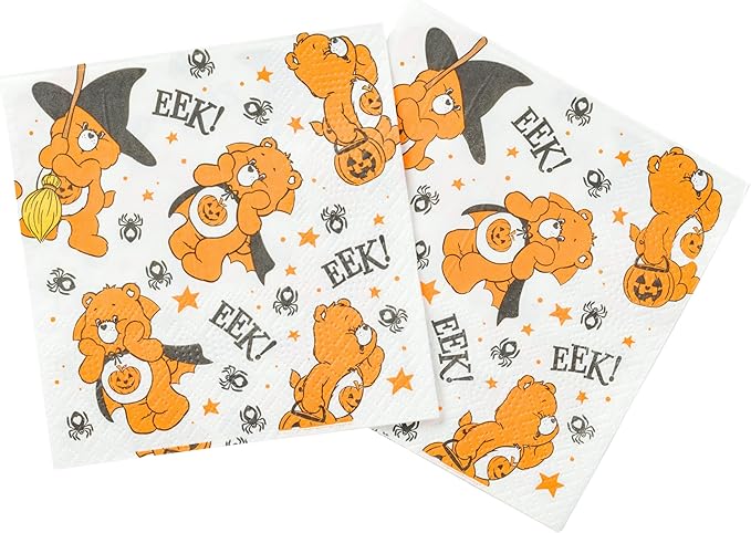 Silver Buffalo Care Bears Halloween Trick Or Sweet Bear 40 Pack Party Paper Napkins