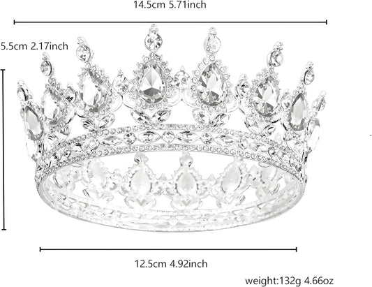 Crown Tiara for Women Queen Crown Rhinestone Wedding Crowns Birthday Tiara Women's Hair Accessories Costume Party Halloween Decor Prom Gifts