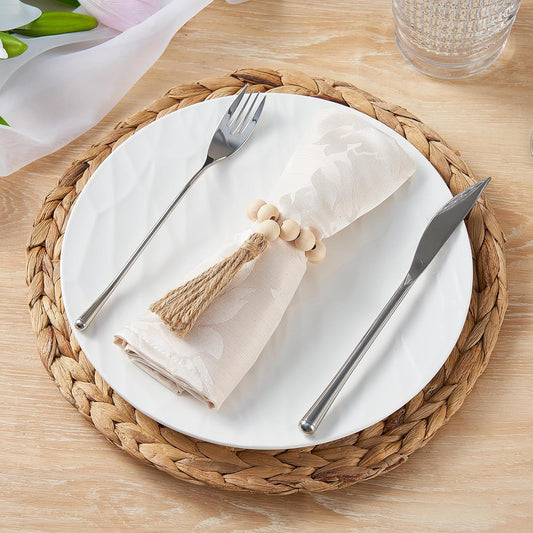 APTWOW Napkin Rings Set of 20, Wooden Napkin Rings, Wood Bead Napkins Rings for Easter Table Decor, Farmhouse Napkins Rings for Boho Table Decor, Spring Banquet, Wedding, Holiday Dinner Party