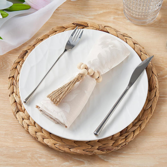 APTWOW Napkin Rings Set of 50, Wooden Napkin Rings, Wood Bead Napkins Rings for Table Decor, Farmhouse Napkins Rings for Boho Table Decor, Family Banquet, Wedding, Holiday Dinner Party