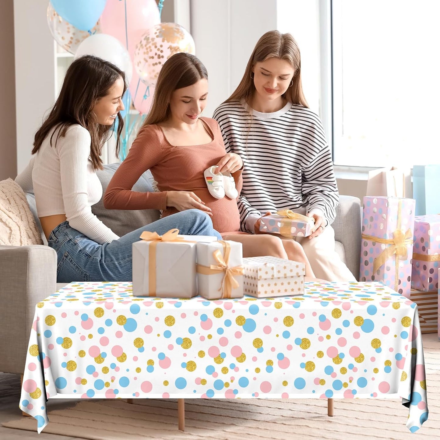 Gender Reveal Decorations Disposable Tablecloth, 3Pcs Gender Reveal Table Cloths Baby Shower Table Cover for Boy or Girl Gender Reveal Party Decorations Supplies